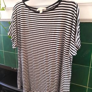 L Drapey Striped Tshirt Michael Kors